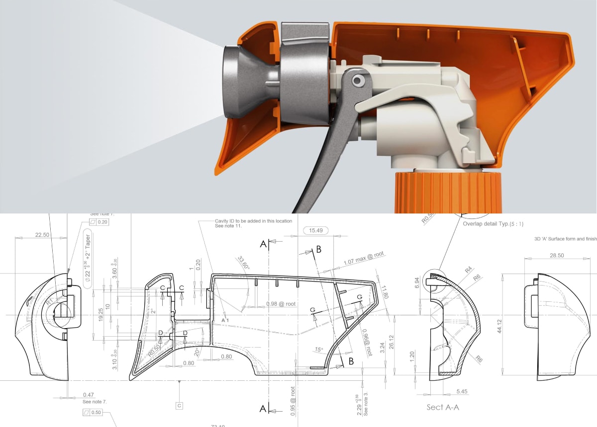 Spray bottle drawings