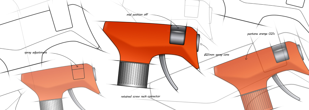 Spray bottle head drawings